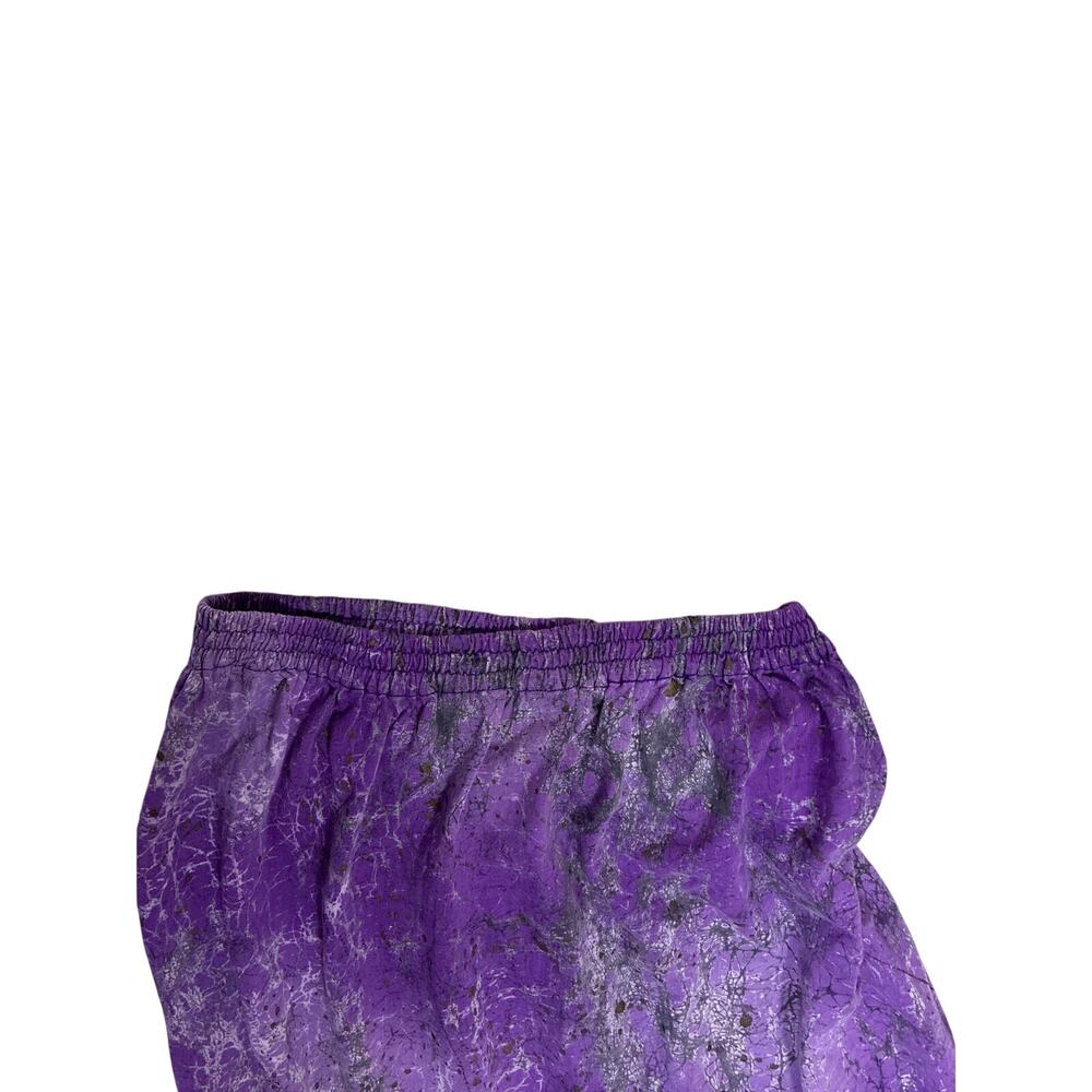 Purple Tie Dye Maxi Skirt Small 100% Cotton Textured Tassel Hippie Festival - Picture 2 of 6